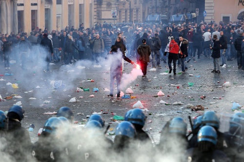 Nieuwe rellen met Feyenoordhooligans in Rome