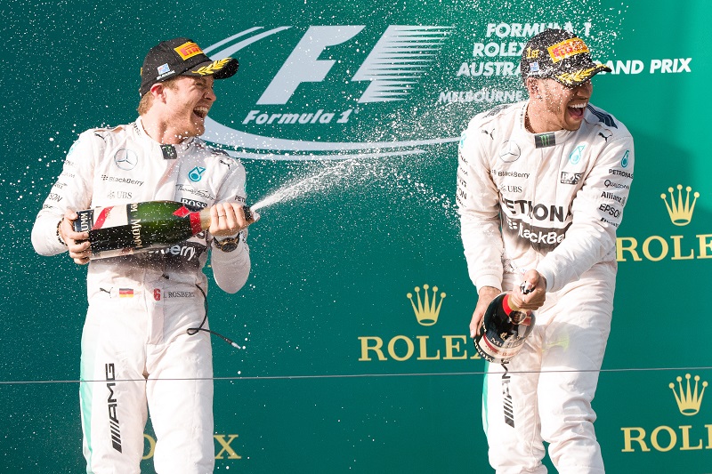 Hamilton en Rosberg houden een gelijke status binnen Mercedes (PRO SHOTS/Zuma Sports Wire)