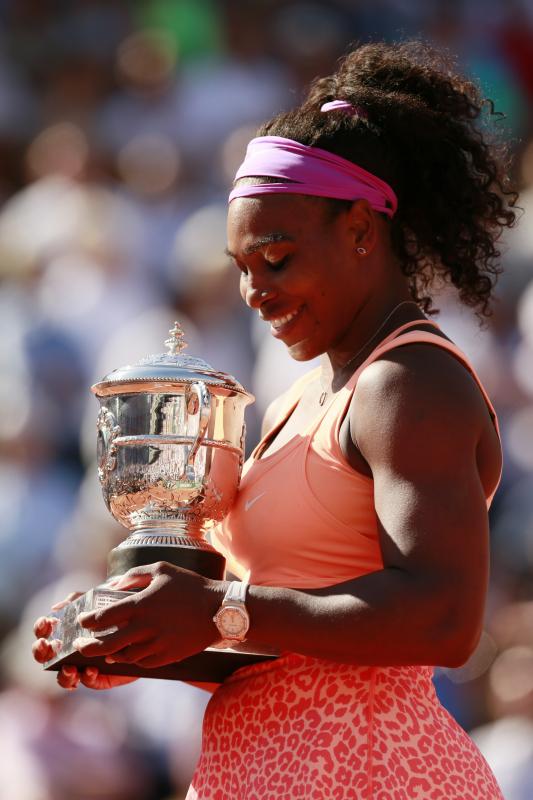 Serena Williams met haar derde titel in Parijs. (PRO SHOTS/Actionimages)