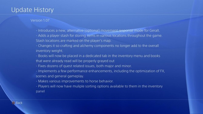 Update scherm PS4