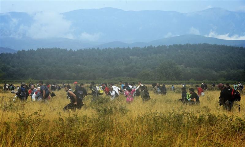 Vluchtelingen bestormen grens met Macedonië