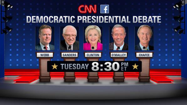 De vijf deelnemers aan het eerste Democratische tv-debat