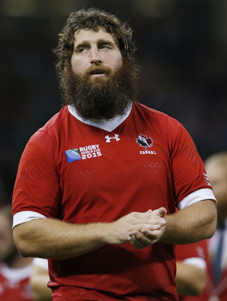 Bij een rugbyspeler hoort een goede baard zoals hier bij de Canadees Hubert Buydens (Pro Shots / Action Images)