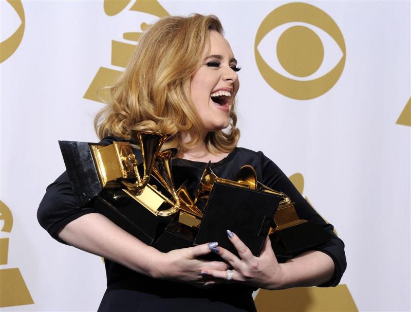 Adele bewaart haar prijzen op de wc