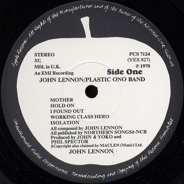 John Lennon Plastic Ono Band A