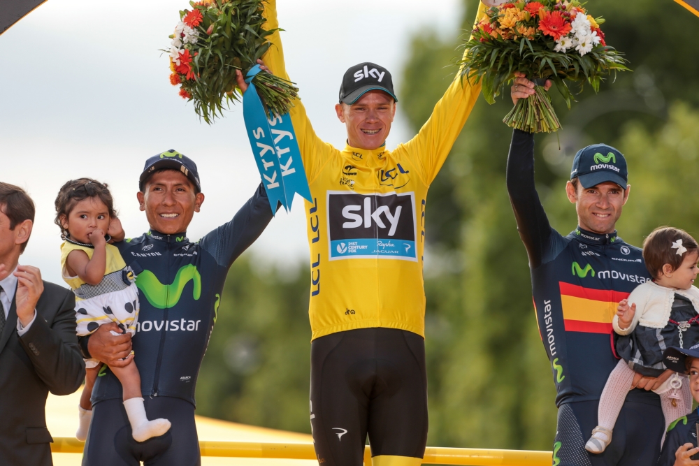 Het podium van de Tour de France: Quintana, Froome en Valverde (Pro Shots / George Deswijzen)