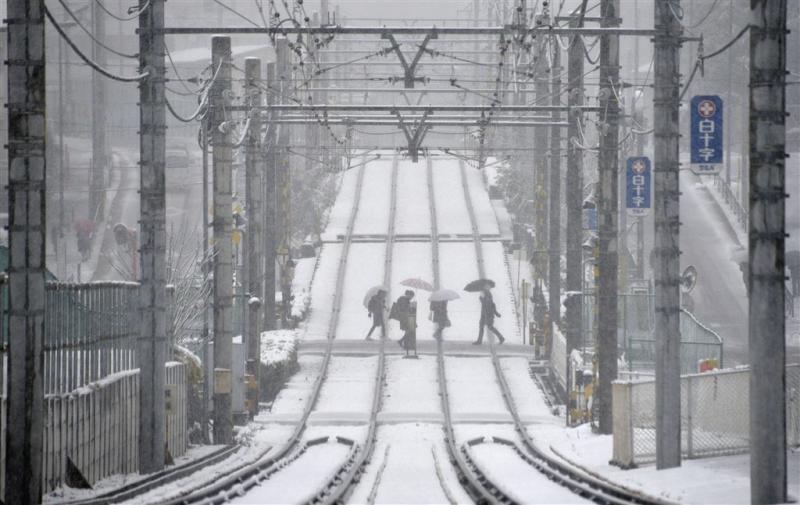 Gewonden door sneeuwval in Japan