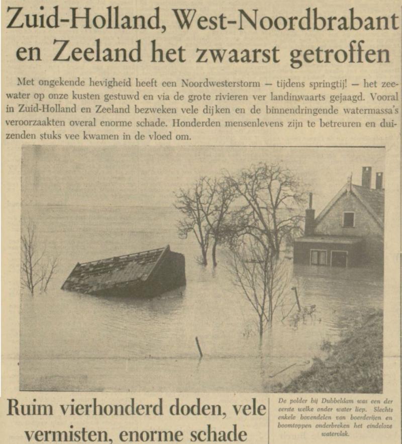 Uit de Leeuwarder Courant van 2 februari 1953 (Foto: undefined)