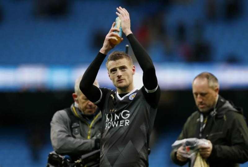 Clubheld Jamie Vardy tot de zomer van 2019 onder contract bij Leicester City. (PRO SHOTS/Action Images)