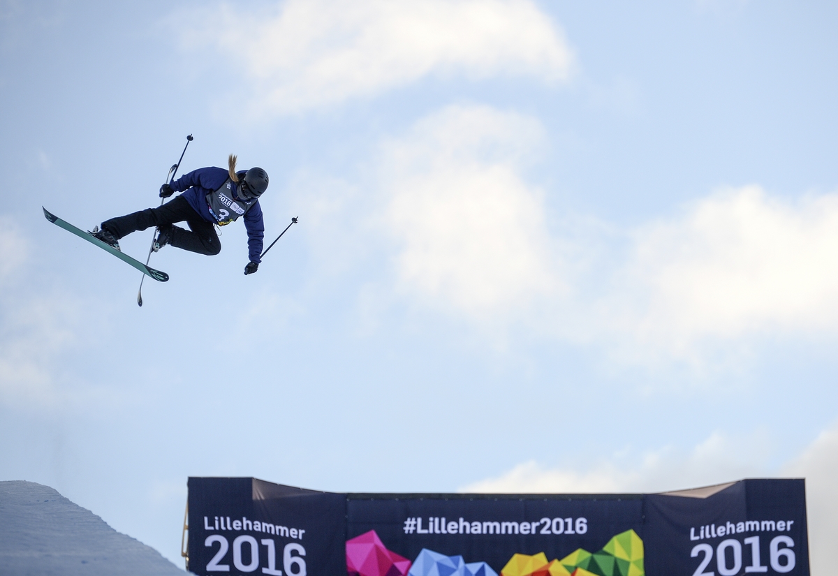 Rowlands tijdens haar gouden run in Oslo, waar de halfpipe voor de Jeugdspelen staat (Foto: YIS/Jon Buckle)