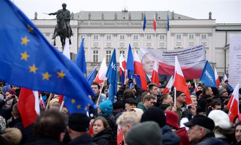 Poolse betogers de straat op voor grondwet
