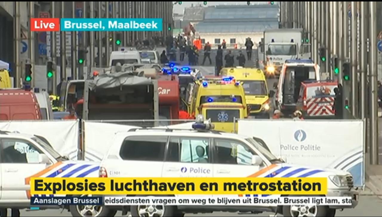 De situatie bij station Maalbeek (Foto: Screenshot Eén)