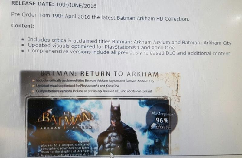 Batman Arkham HD Collection gelekt (Foto: Een lek)