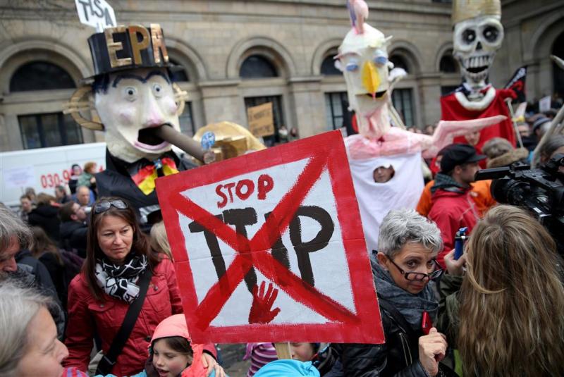 Grote demonstratie in Hannnover tegen TTIP