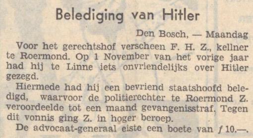 Uit het Zaans Volksblad van 7 februari 1939