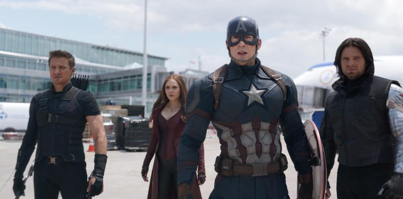 Captain America: Civil War: Hawkeye, Scarlet Witch, Captain America en Winter Soldier