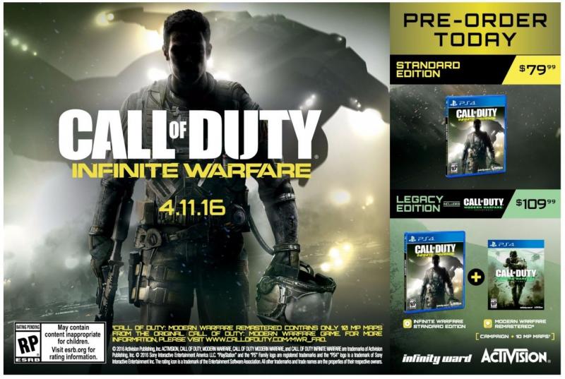Gelekte foto Call of Duty: Infinity Warfare preorder bonus