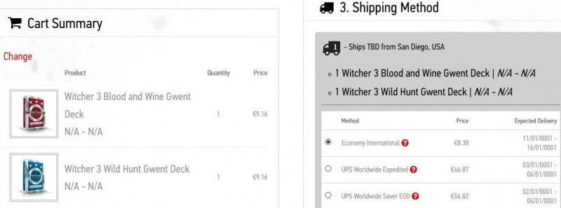 Witcher 3- Gwent verzendkosten