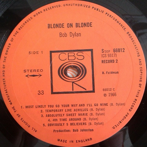 Bob Dylan - Blonde On Blonde C