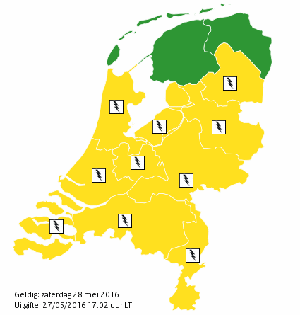 Code geel voor onweer (Foto: KNMI)