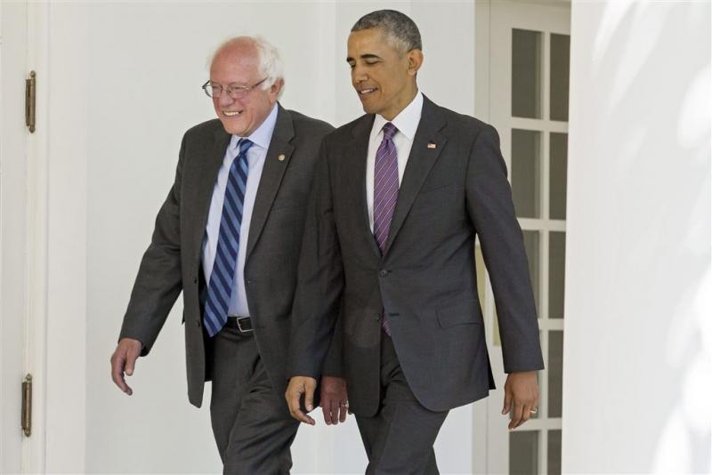 Bernie Sanders bij Barack Obama