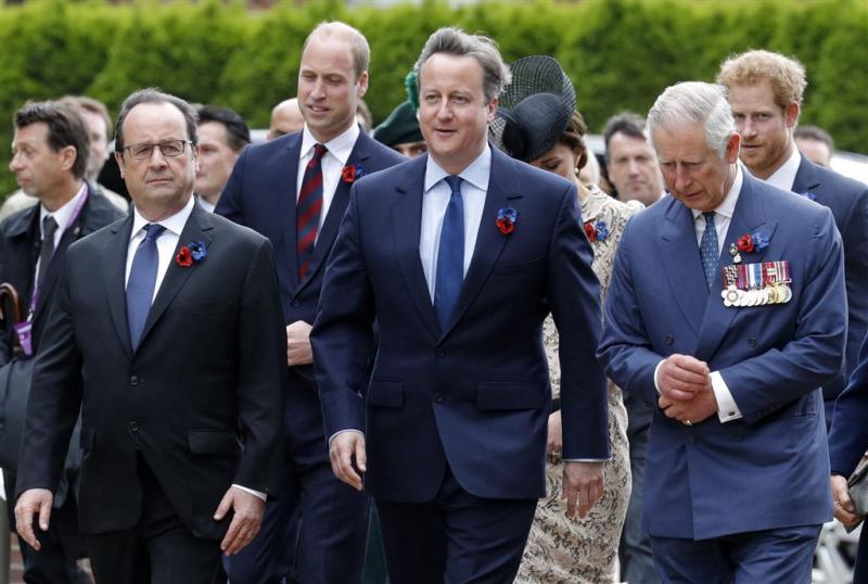Hollande en Cameron herdenken Somme-slag