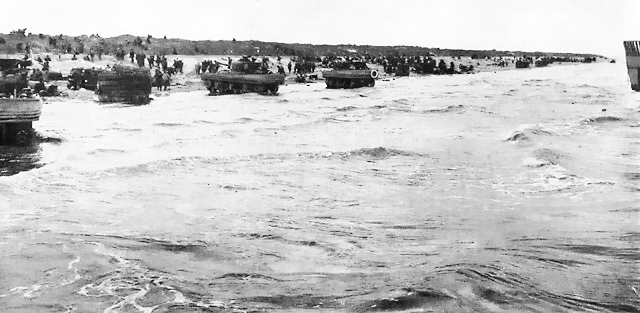 Utah Beach tijdens de landing in 1944 (Foto: WikiCommons)