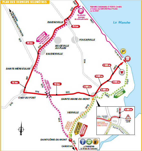 De slotkilometers van vandaag (Bron: Letour.fr)