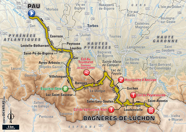 De route van vandaag (Bron: letour.fr)