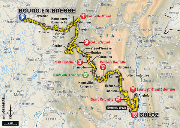 De route van vandaag (Bron: Letour.fr)