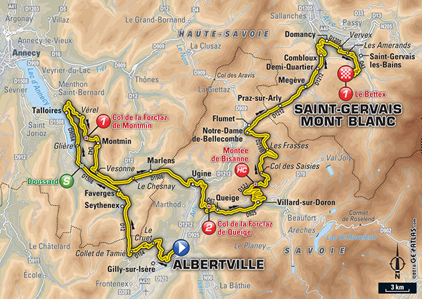 De route van vandaag (Bron: Letour.fr)