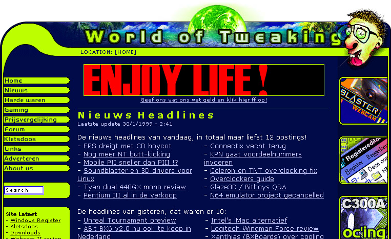 World of Tweaking, 30 januari 1999
