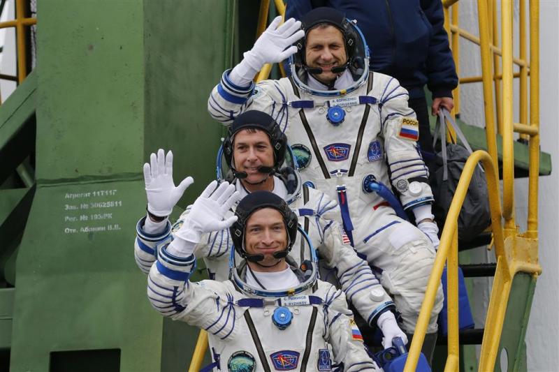 Astronauten arriveren in ISS