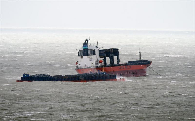 Evacuatie van schip in Het Kanaal