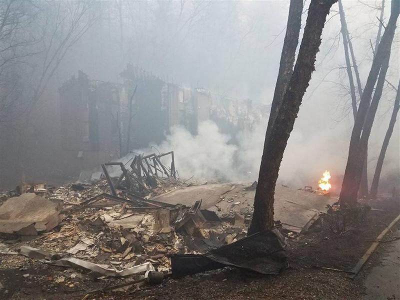 Dodental bosbrand Tennessee stijgt