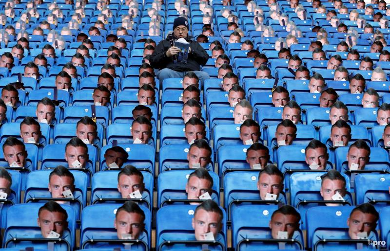 Een stadion vol Vardy-maskers bij Leicester (Pro Shots/Action Images)