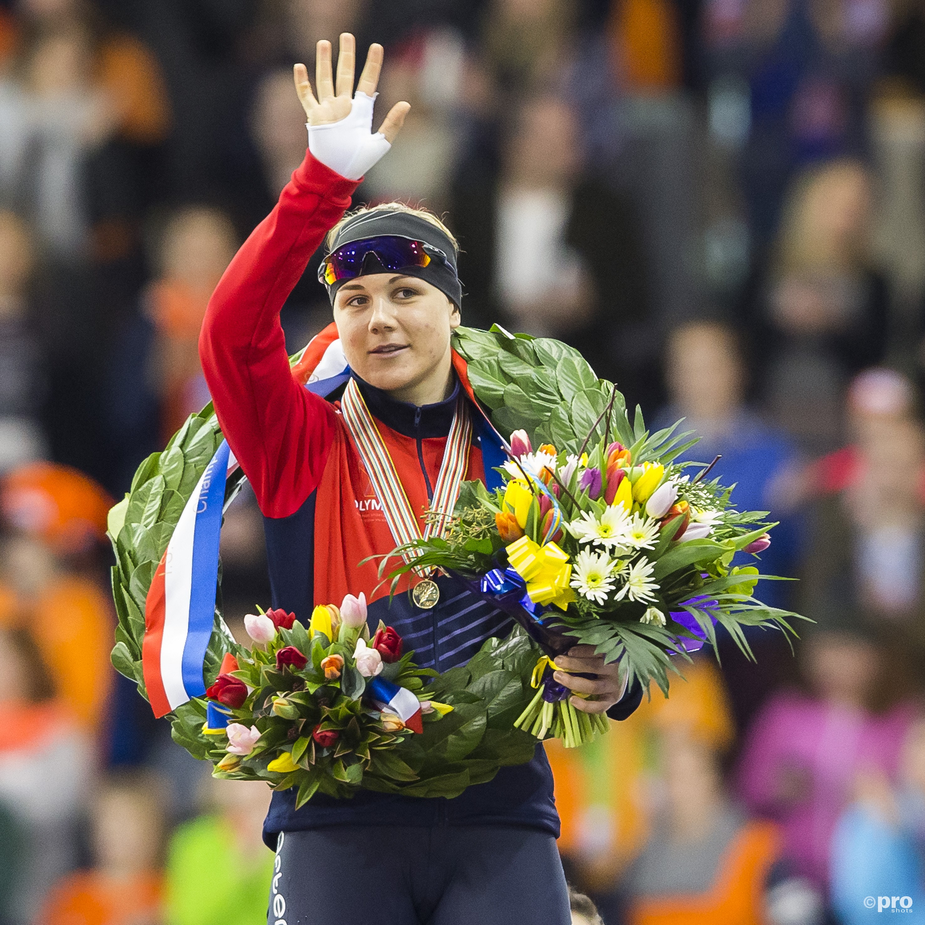 Erbanova zegeviert op de sprint. (PRO SHOTS/Erik Pasman)