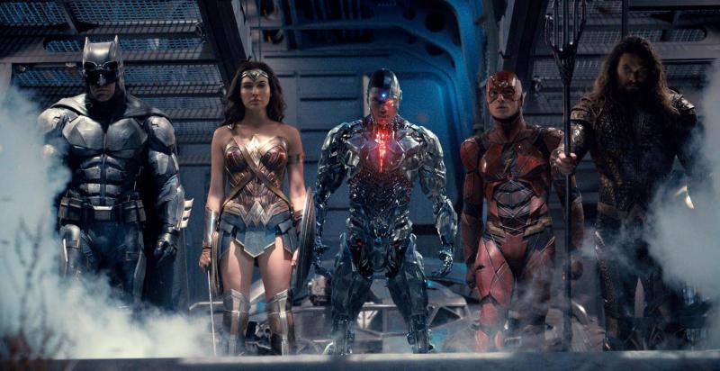 Justice League: Batman, Wonder Woman, Cyborg, The Flash, Aquaman (uitsnede)