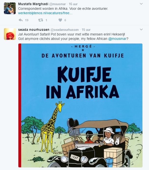Smerige koloniaal en institutioneel racistsche tweet