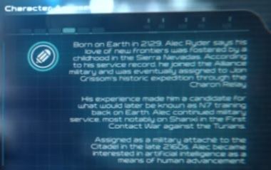 Mass Effect: Andromeda - Biografie Ryder