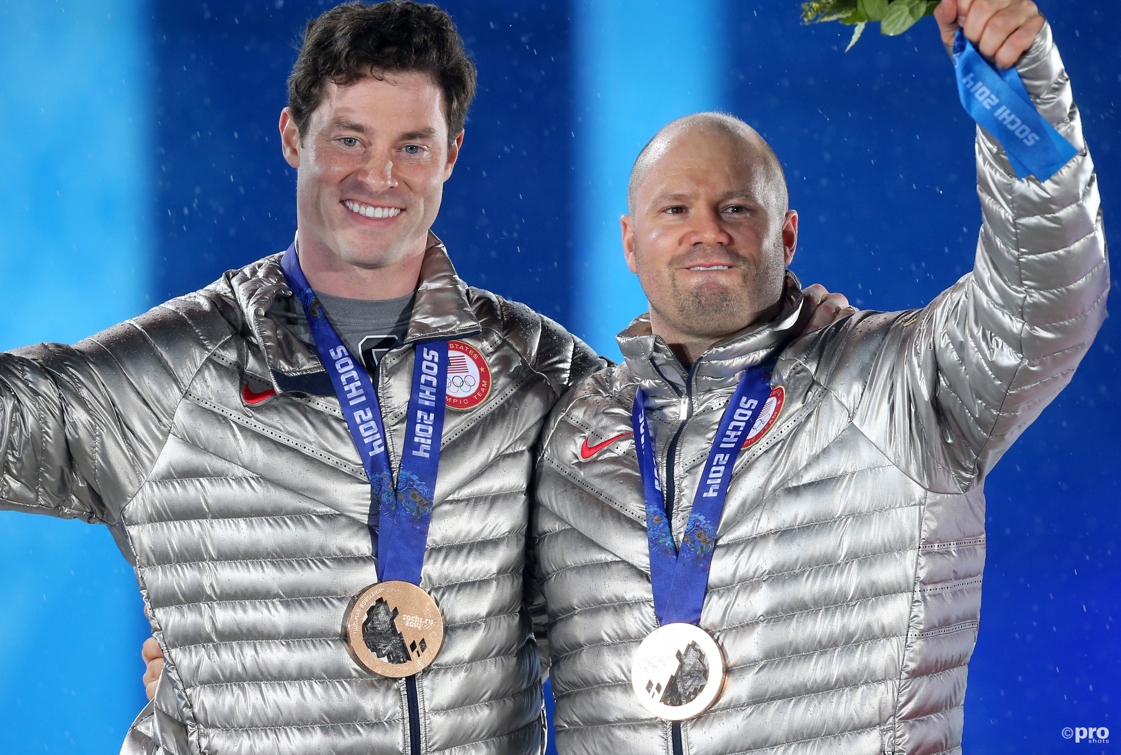 Holcomb (rechts) met remmer Steven Langton, met wie hij brons won in de tweemansbob op de Spelen in Sochi (Pro Shots/Gepa)