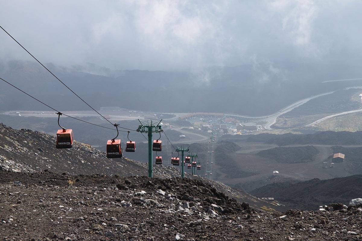 Naar beneden kijken vanaf de Etna (Foto: WikiCommons)