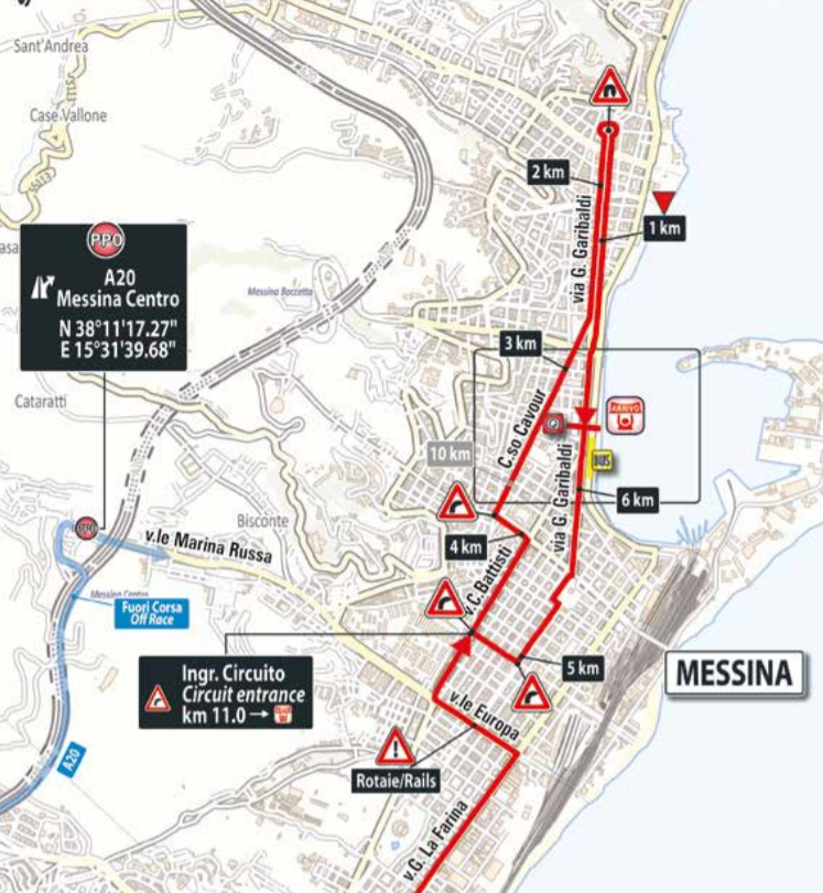 De slotkilometers van vandaag (Bron: Giro d'Italia) De slotkilometers van vandaag (Bron: Giro d'Italia)