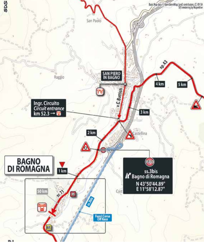 De slotkilometers van vandaag (Bron: Giro d'Italia)