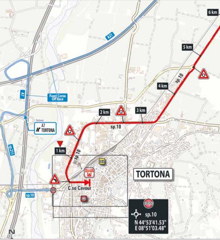 De slotkilometers van vandaag (Bron: Giro d'Italia)