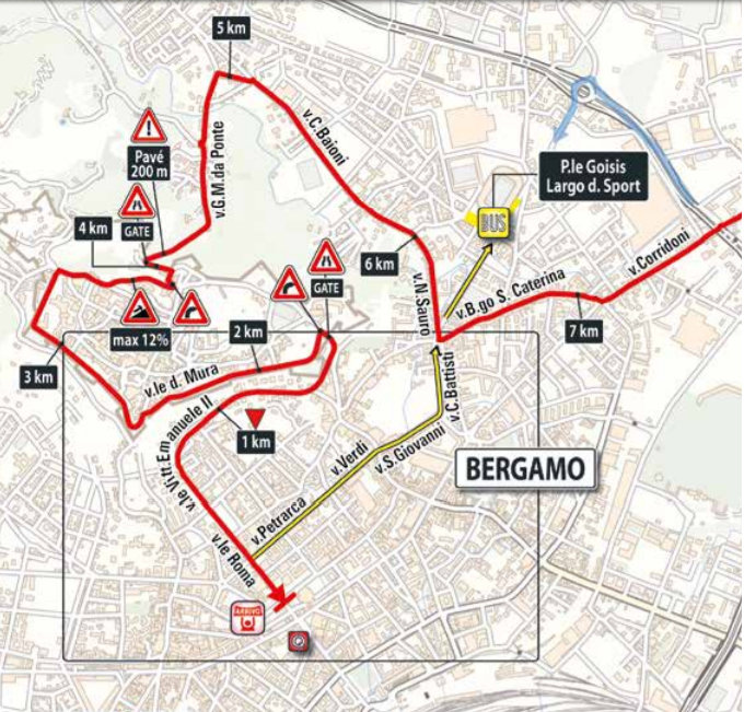 De slotkilometers van vandaag (Bron: Giro d'Italia) De slotkilometers van vandaag (Bron: Giro d'Italia)