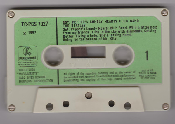 De cassette van Sgt. Pepper's Lonely Hearts Club Band