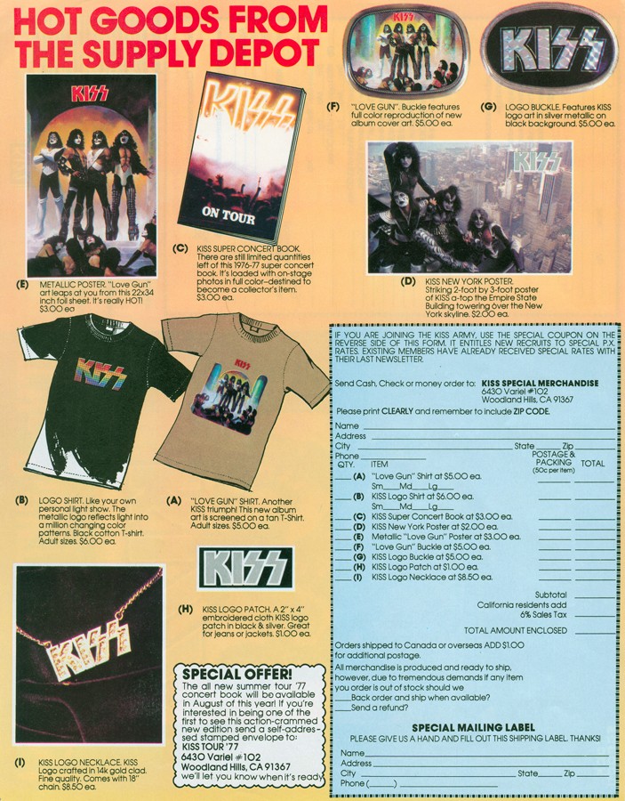 Kiss - Love Gun merchandise 1