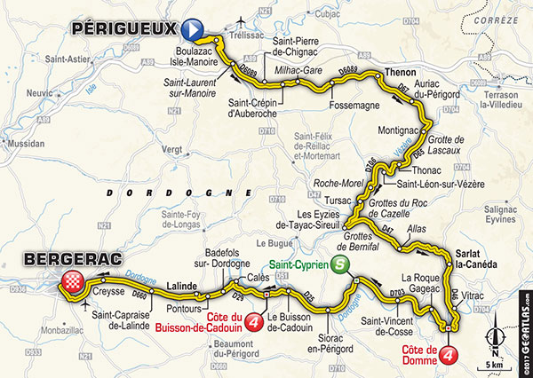 De route van vandaag (Bron: Letour.fr)