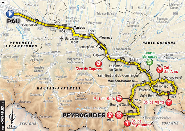 De route van vandaag (Bron: Letour.fr)